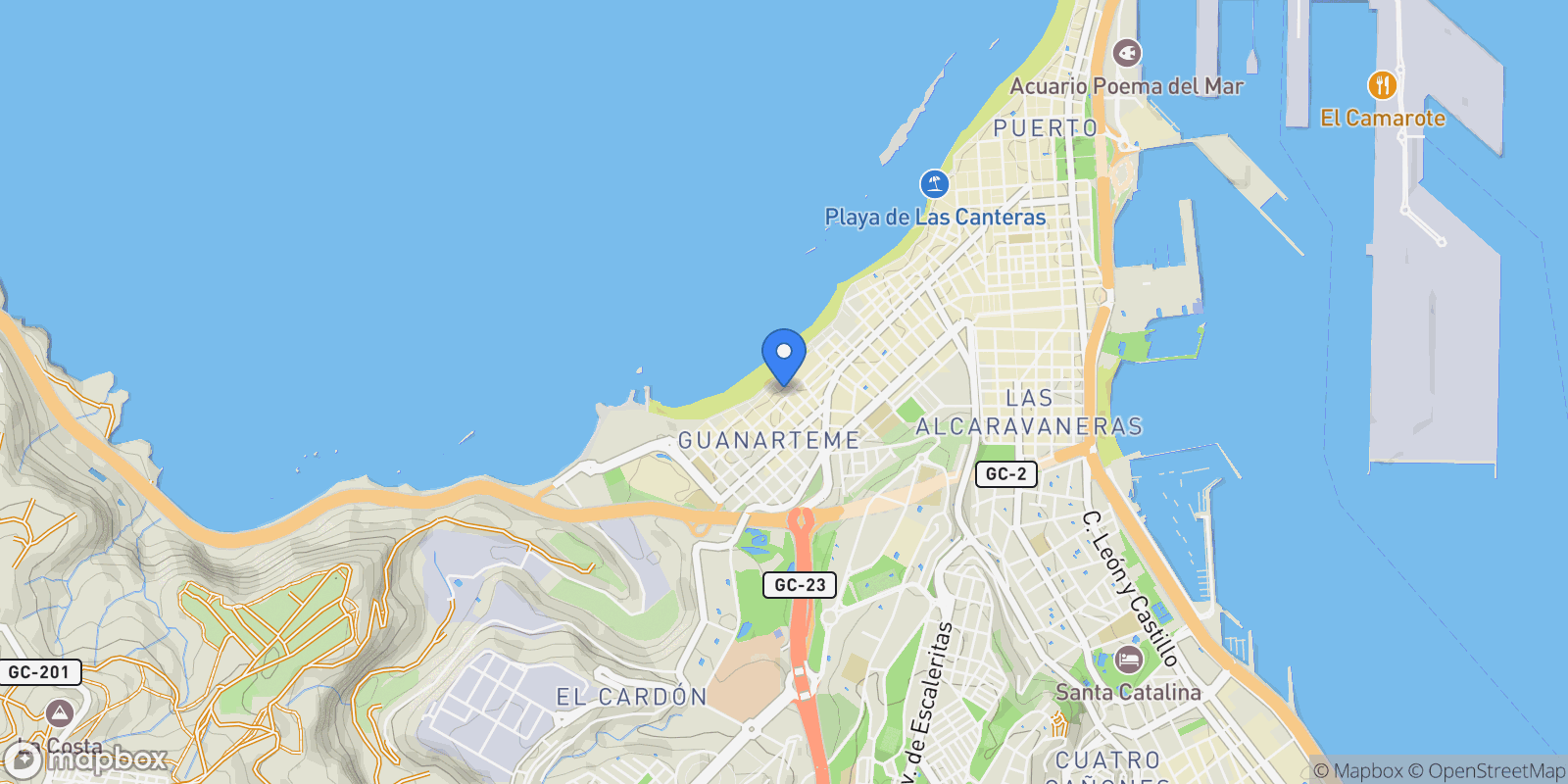 Map showing Guanarteme, Las Palmas de Gran Canaria, LAS PALMAS, Las Palmas de Gran Canaria, Guanarteme, Las Palmas de Gran Canaria, Spain.
