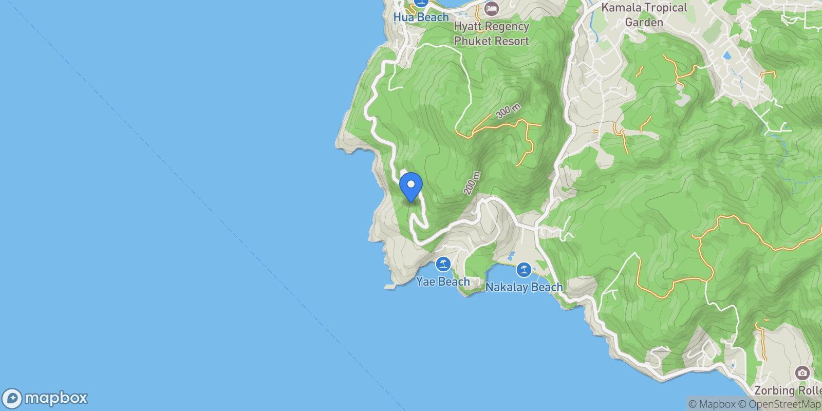 Map showing Phuket,, Kamala, Phuket, Thailand.