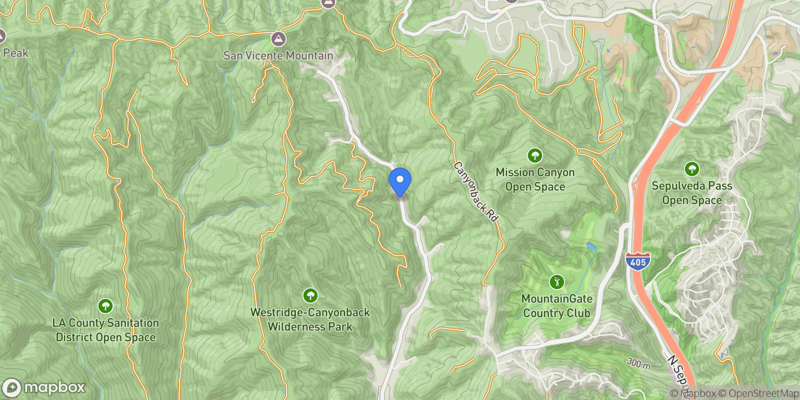 Map showing 3685 Mandeville Canyon Road, Los Angeles, California, United States.