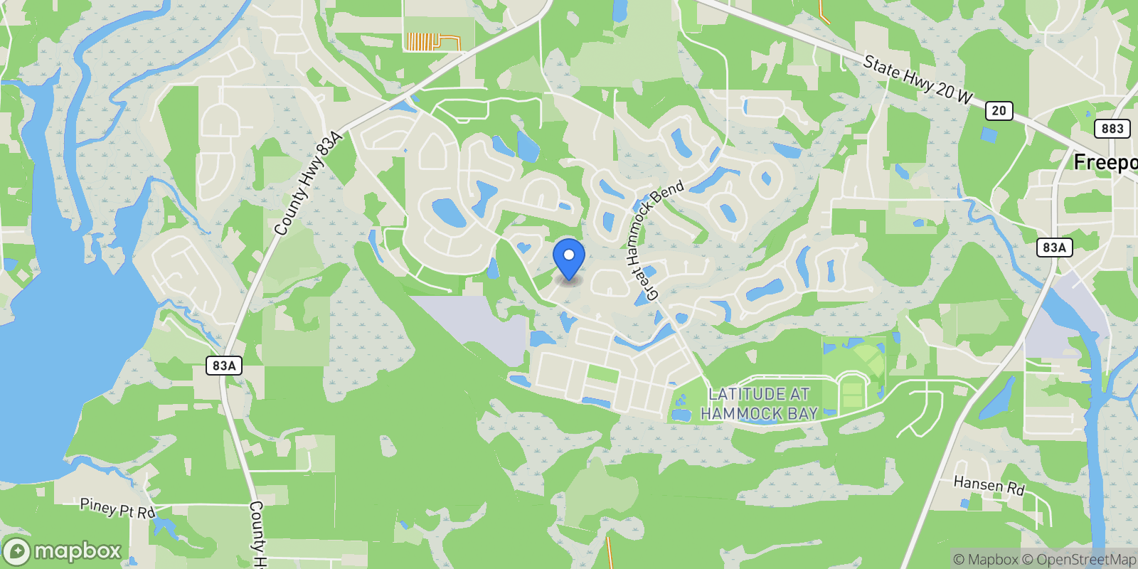 Map showing 100 Haven Way , Freeport, FL 32439, Freeport, FL, United States.