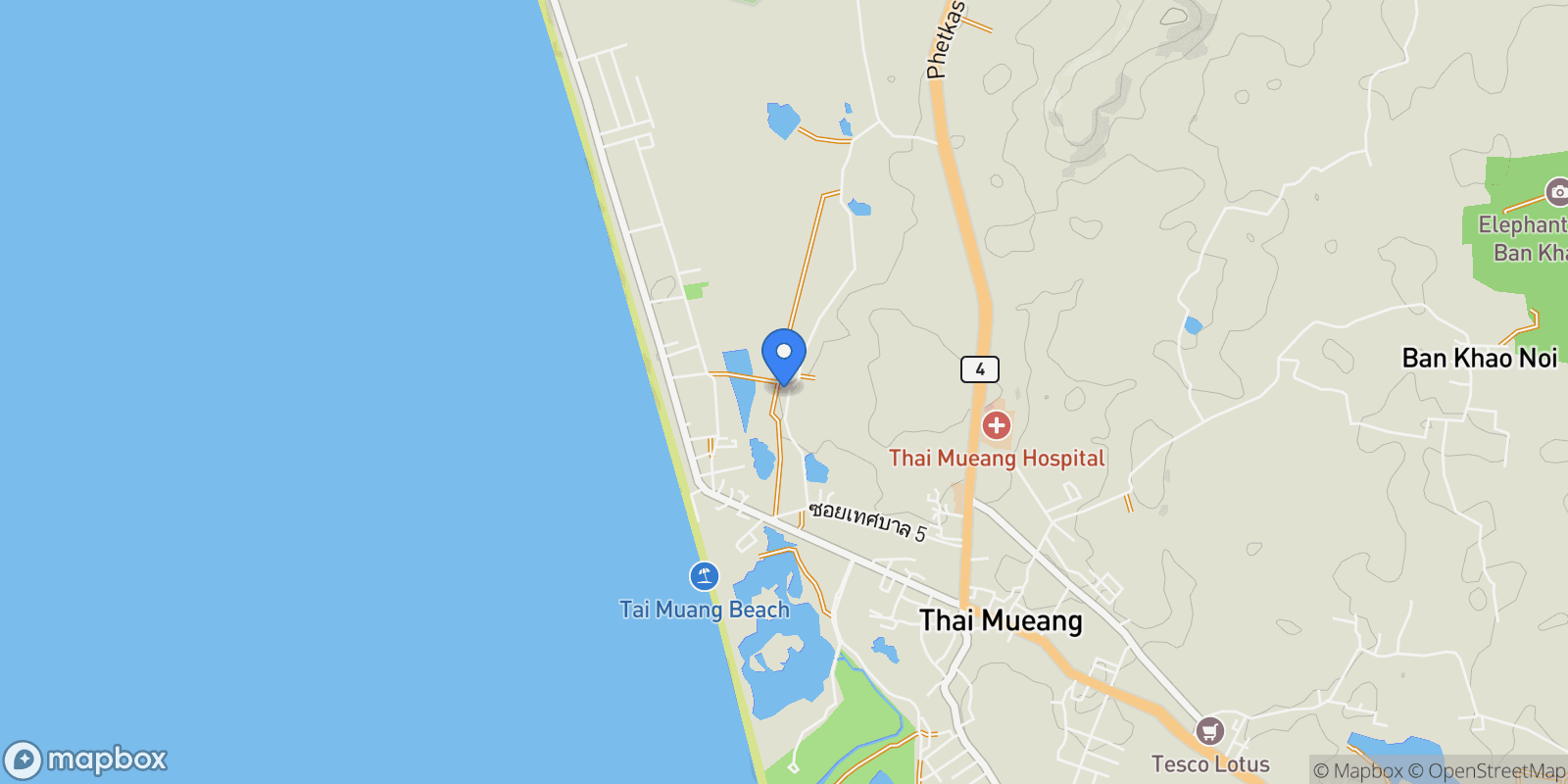 Map showing Phang Nga,, Thai Mueang, Phang-nga, Thailand.