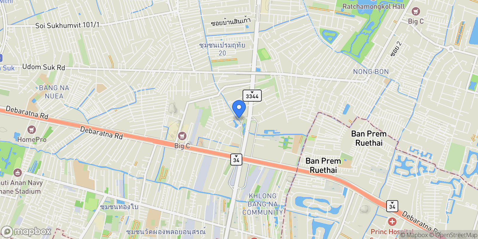 Map showing Bangkok,, Bangkok, Bangkok, Thailand.