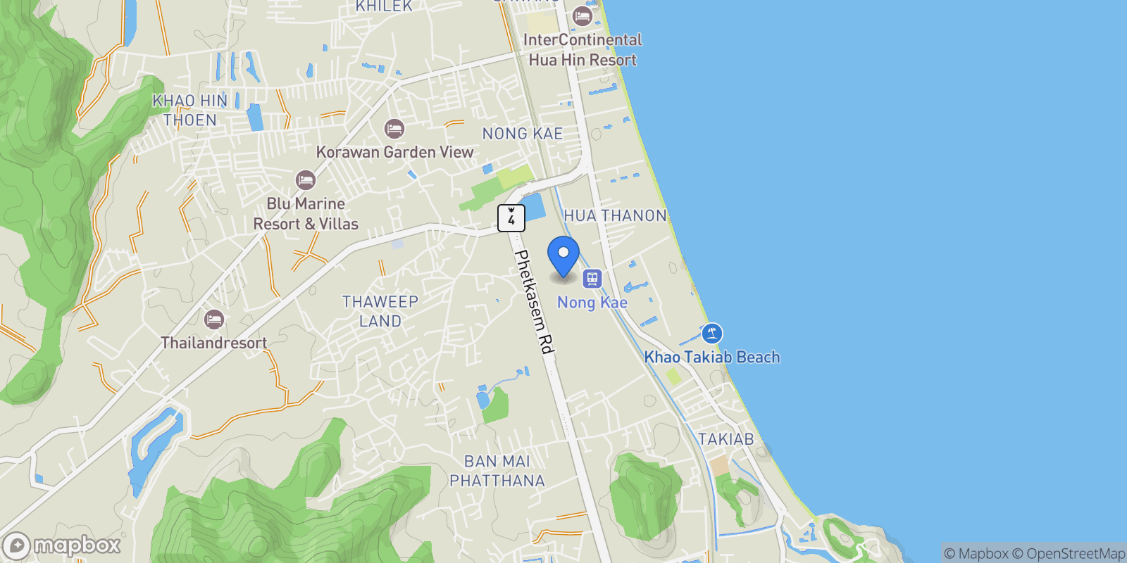 Map showing Prachuap Khiri Khan,, Nong Kae, Tanintharyi Region, Thailand.