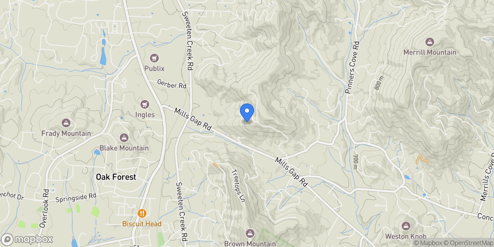 Map showing 40 Giffords, Asheville, NC, 28803, USA, Asheville, North Carolina, United States.