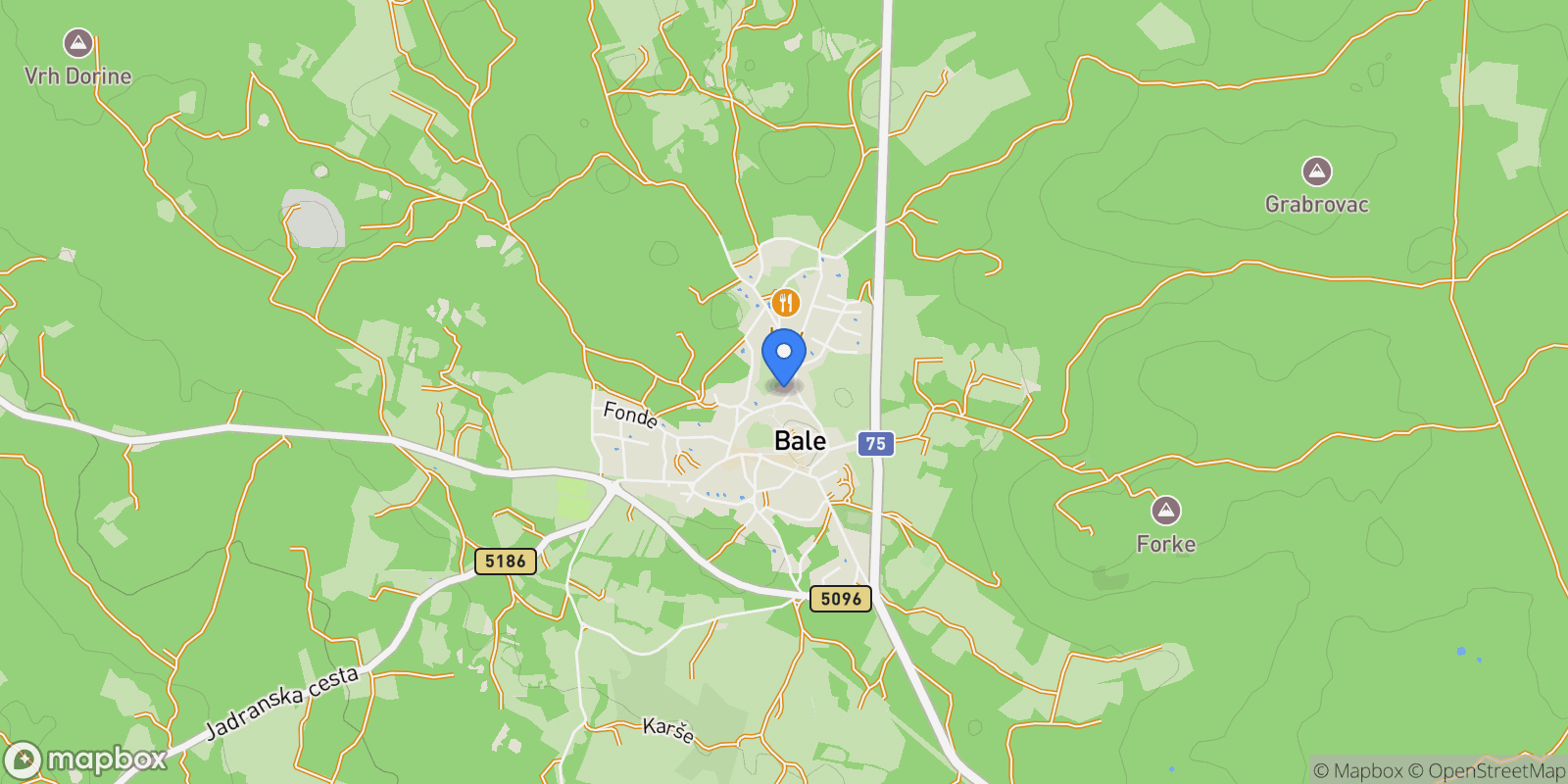 Map showing Bale, Istria County, Croatia.