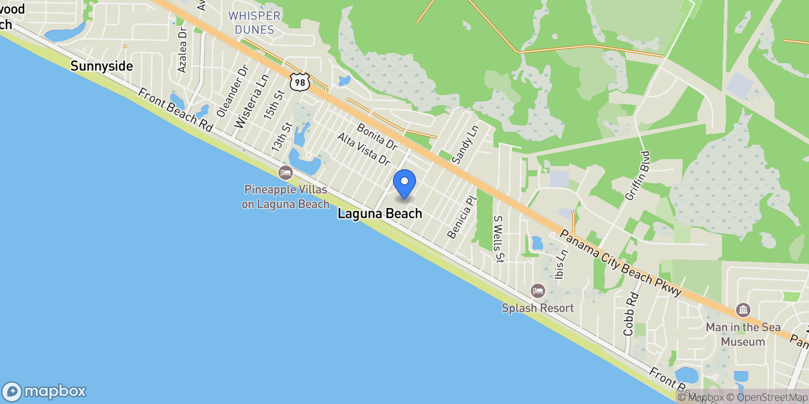 Map showing 127 East Lakeshore Drive , Panama City Beach, FL 32413, Rosemary Beach, Florida, United States.