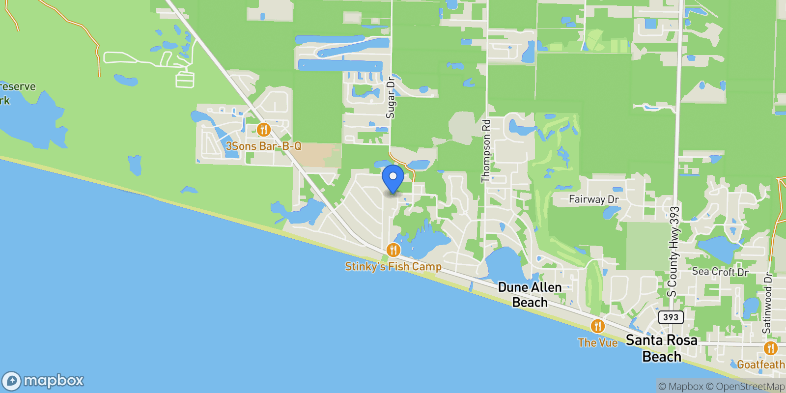 Map showing 30 Serene Way , Santa Rosa Beach, FL 32459, Santa Rosa Beach, Florida, United States.