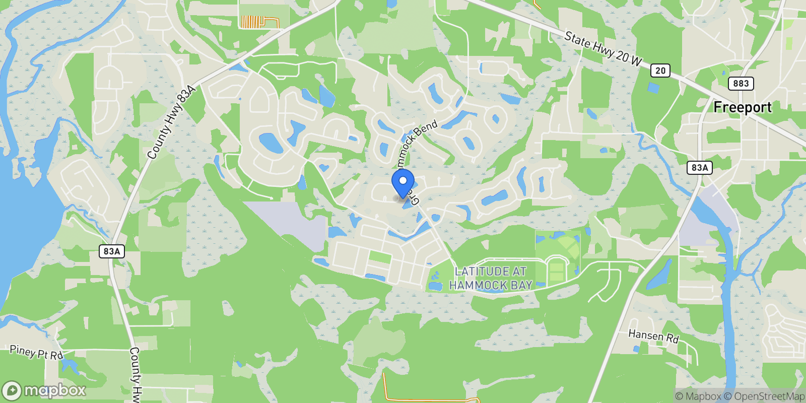 Map showing 396 Revana Way, Freeport, FL 32439, Freeport, Florida, United States.