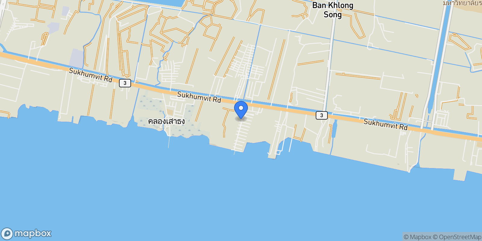 Map showing Bangkok,, Bang Pu, Samut Prakan, Thailand.