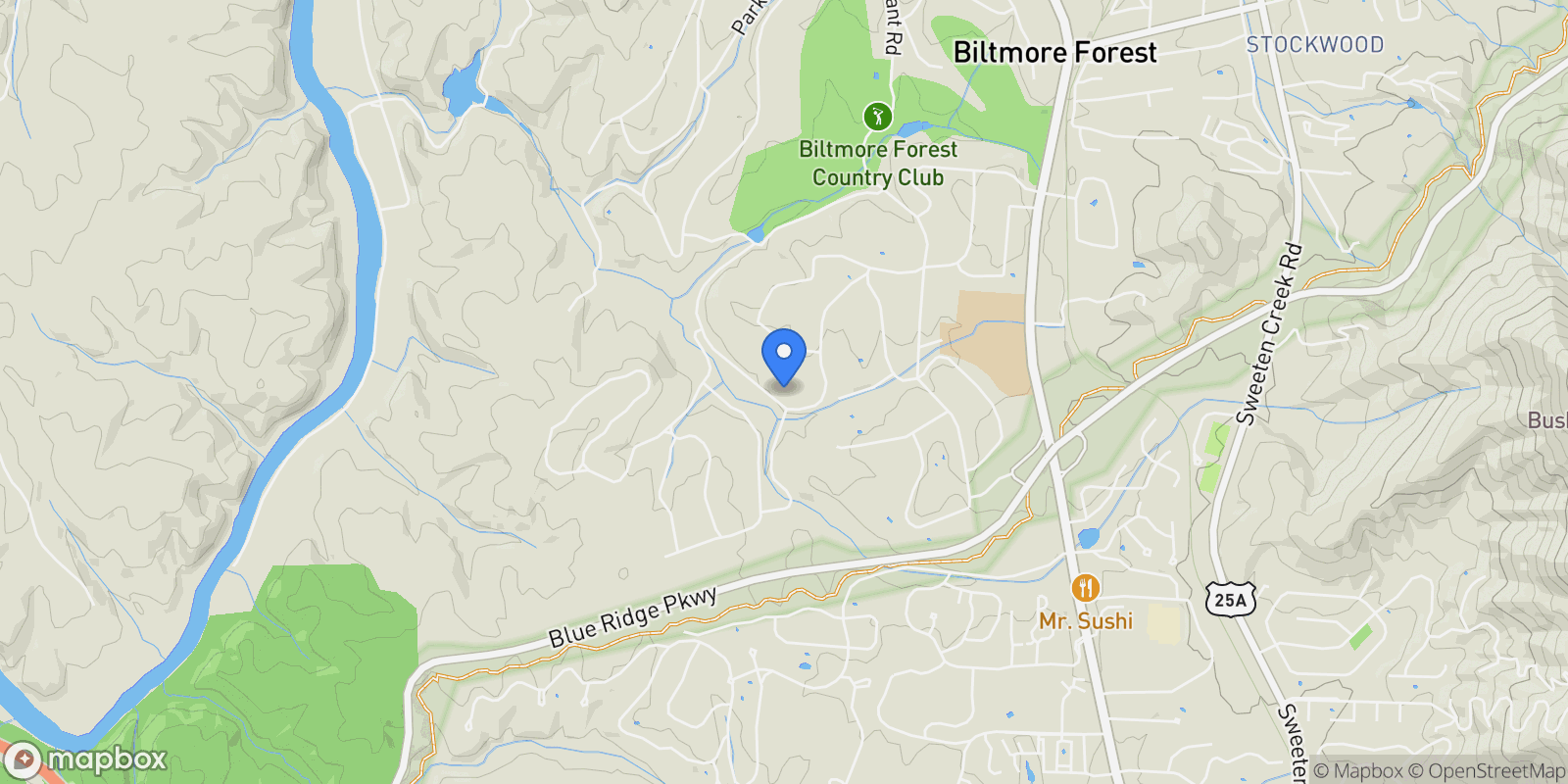 Map showing 5 Brookside, Asheville, NC, 28803, USA, Asheville, North Carolina, United States.