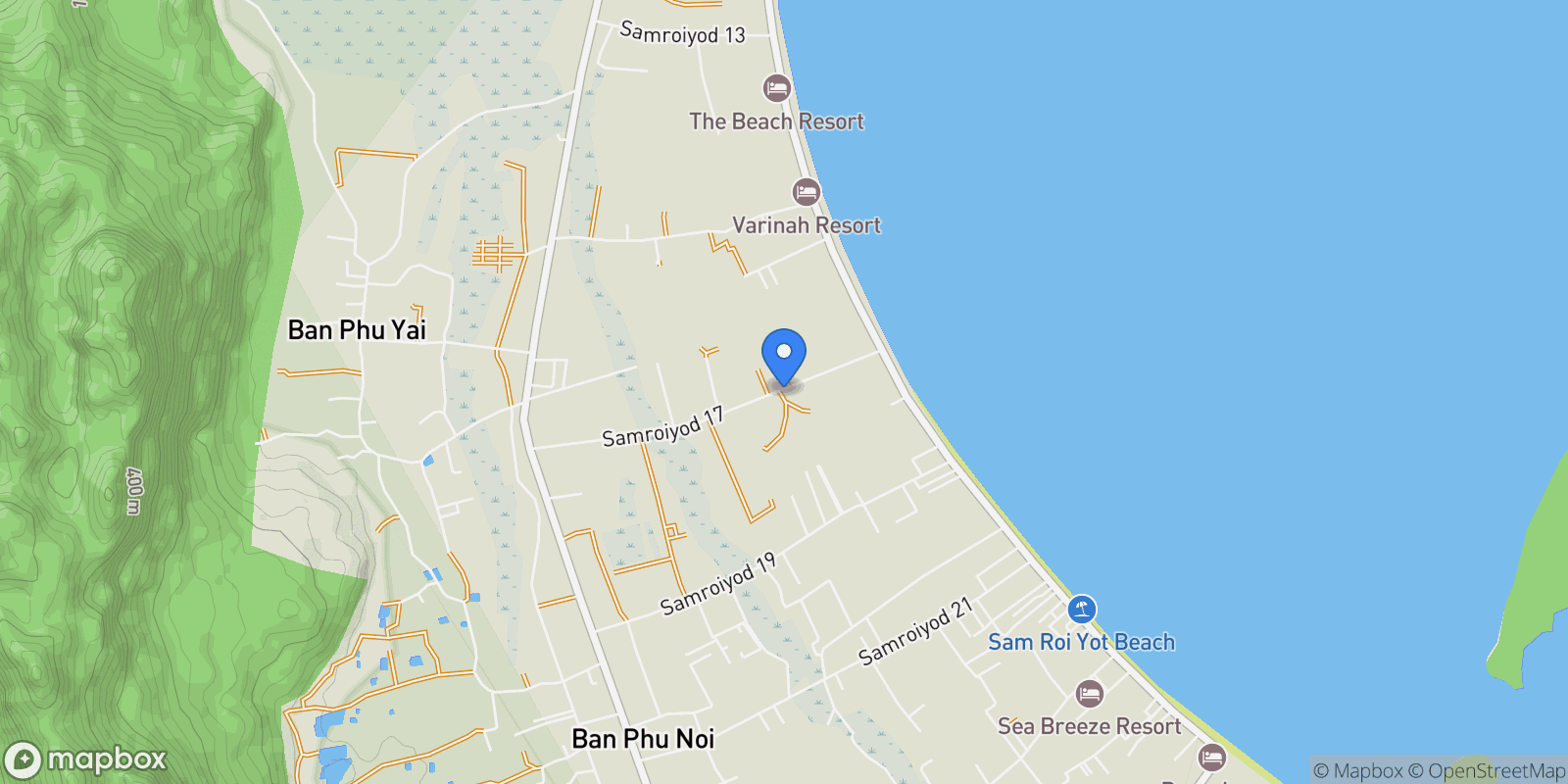 Map showing Prachuap Khiri Khan,, Sam Roi Yot, Prachuap Khiri Khan, Thailand.