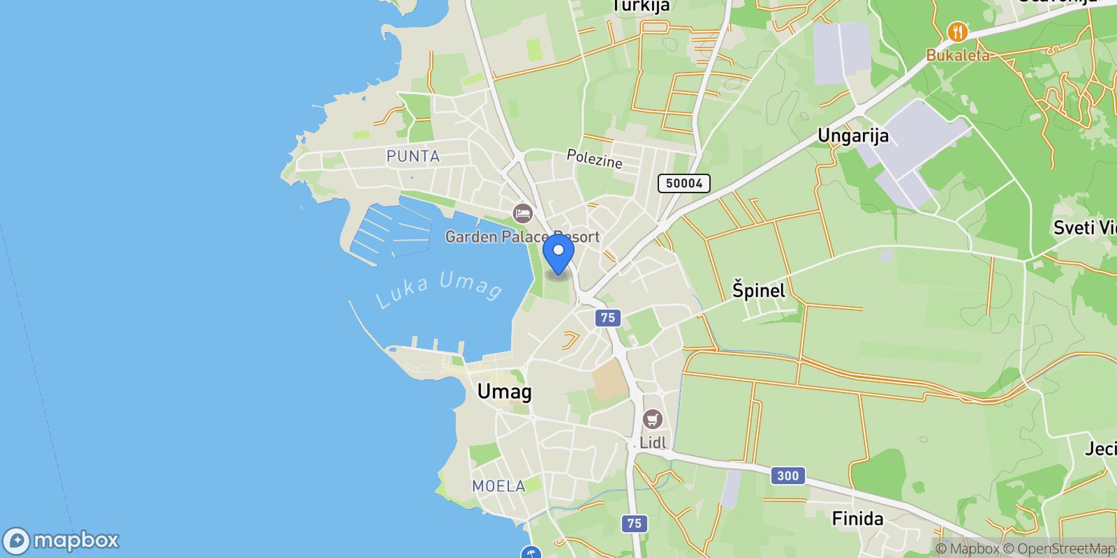 Map showing Umag, Istria County, Croatia.