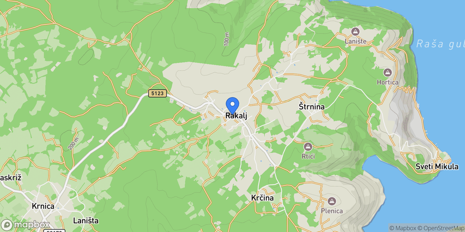 Map showing Rakalj, Istria County, Croatia.