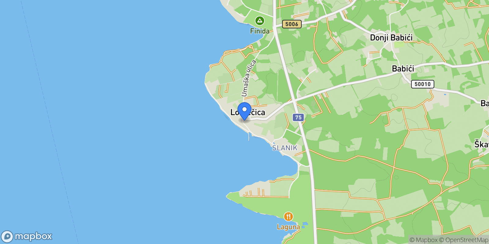 Map showing Lovrecica, Istria County, Croatia.