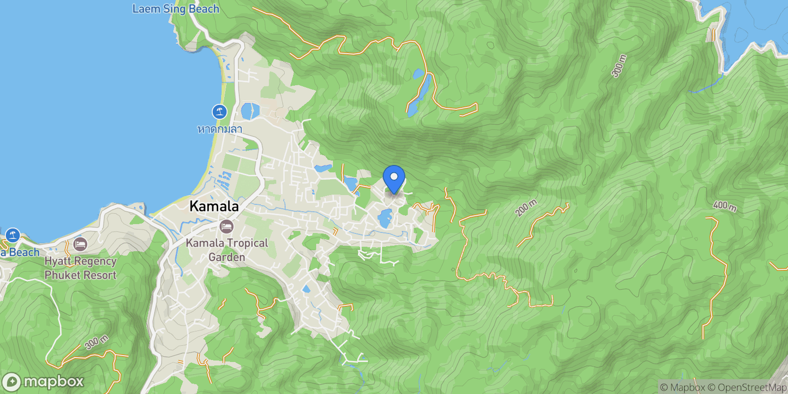 Map showing Phuket,, Kamala, Phuket, Thailand.