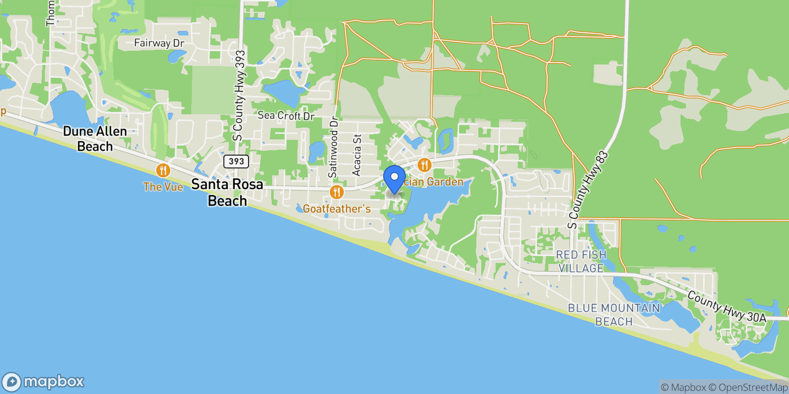 Map showing 79 Cedar Post Road , Santa Rosa Beach, FL 32459, Santa Rosa Beach, Florida, United States.