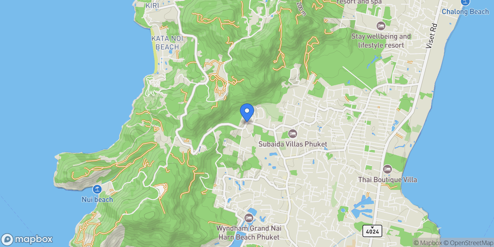 Map showing Phuket,, Rawai, Phuket, Thailand.