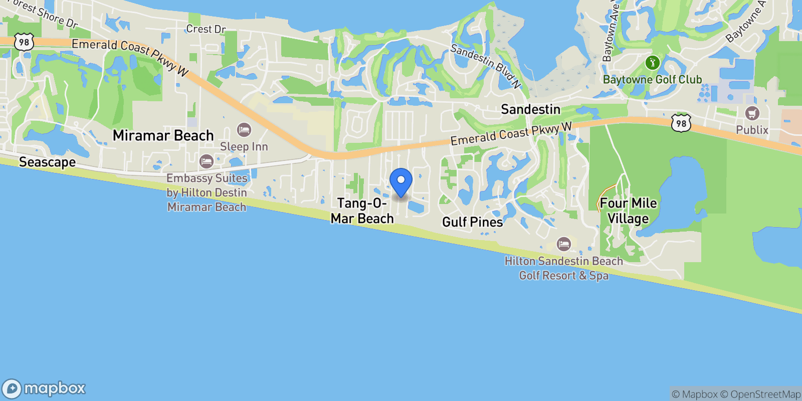 Map showing 233 Rue Martine , Miramar Beach, FL 32550, Miramar Beach, Florida, United States.
