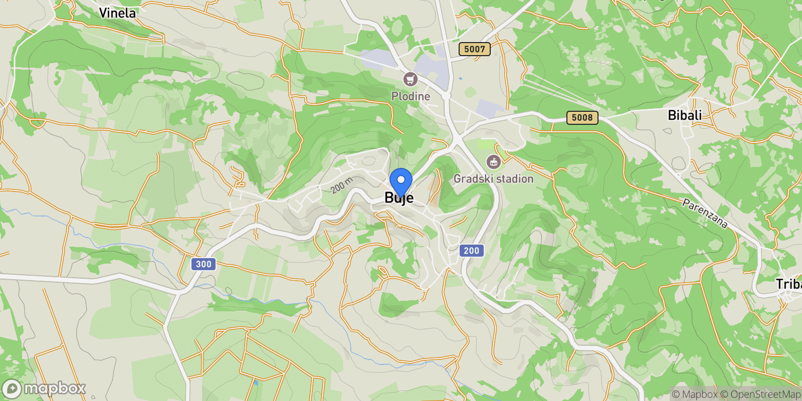 Map showing Buje, Istria County, Croatia.