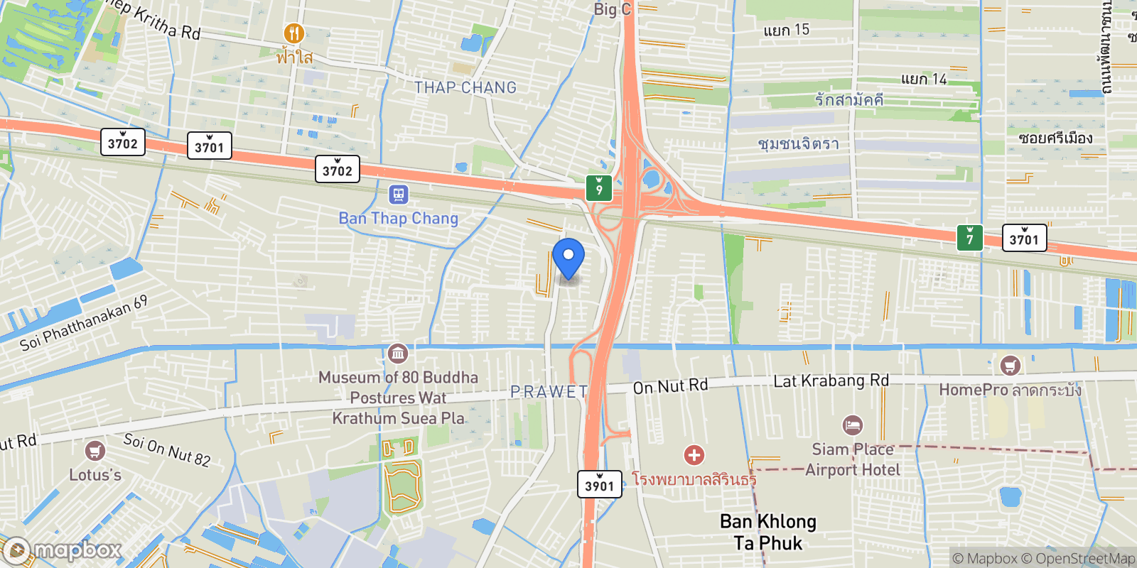 Map showing Bangkok,, Bangkok, Bangkok, Thailand.
