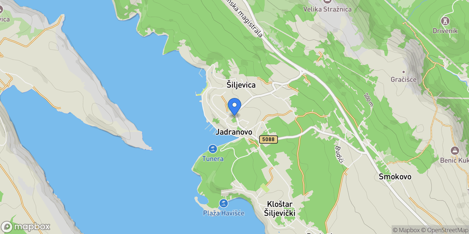 Map showing Grad Crikvenica, Primorje-Gorski Kotar County, Croatia.