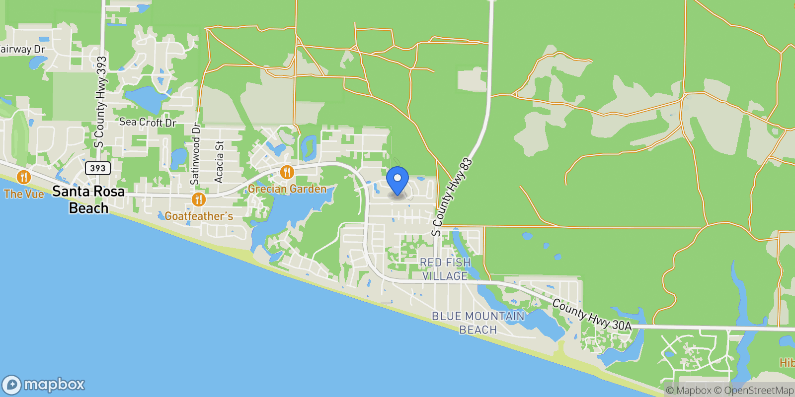 Map showing 421 Gulfview Circle , Santa Rosa Beach, FL 32459, Santa Rosa Beach, Florida, United States.