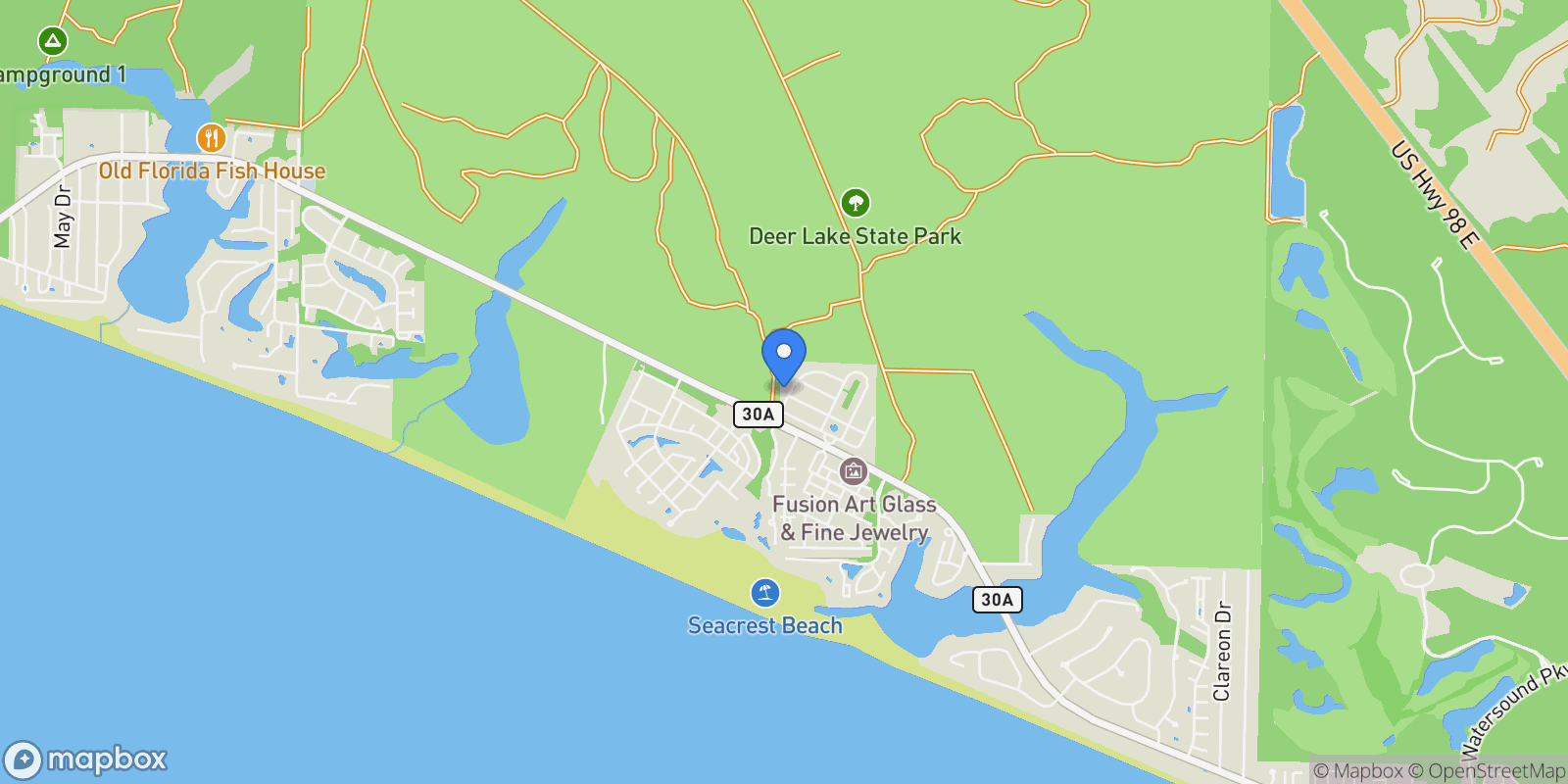 Map showing 167 Milestone Drive A, Inlet Beach, FL 32461, Santa Rosa Beach, Florida, United States.