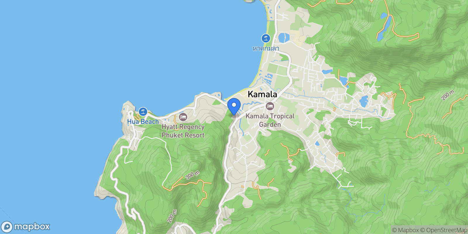 Map showing Phuket,, Kamala, Phuket, Thailand.