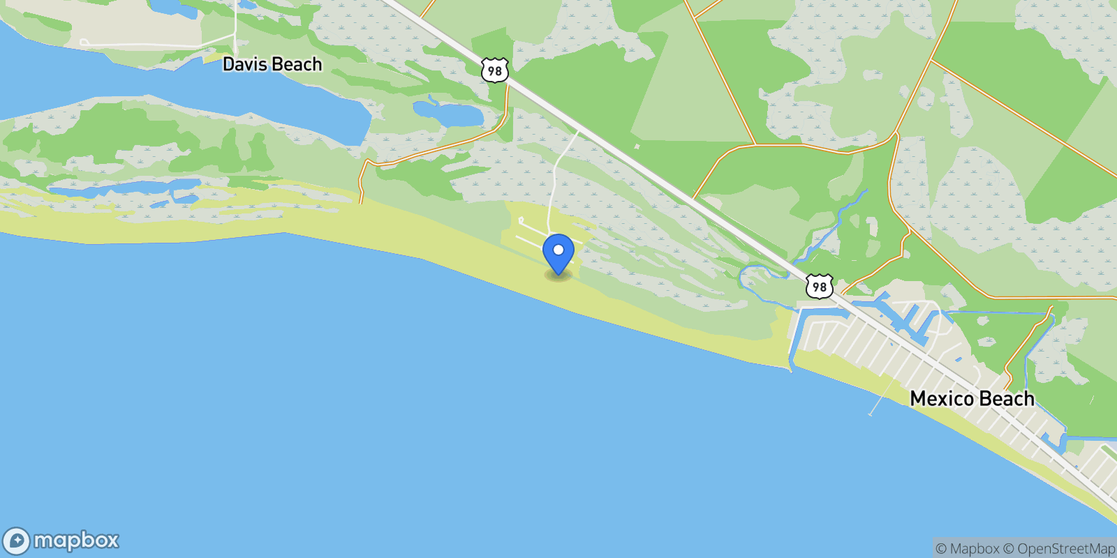 Map showing 226 Dunes Drive , Mexico Beach, FL 32456, Port St. Joe, Florida, United States.