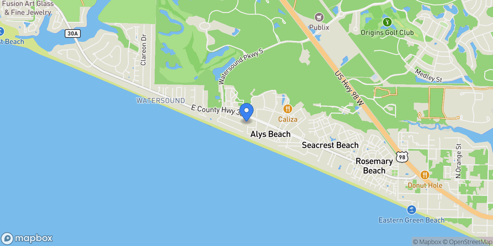 Map showing 67 Kaiya Beach Lane A, Inlet Beach, FL 32461, Rosemary Beach, Florida, United States.