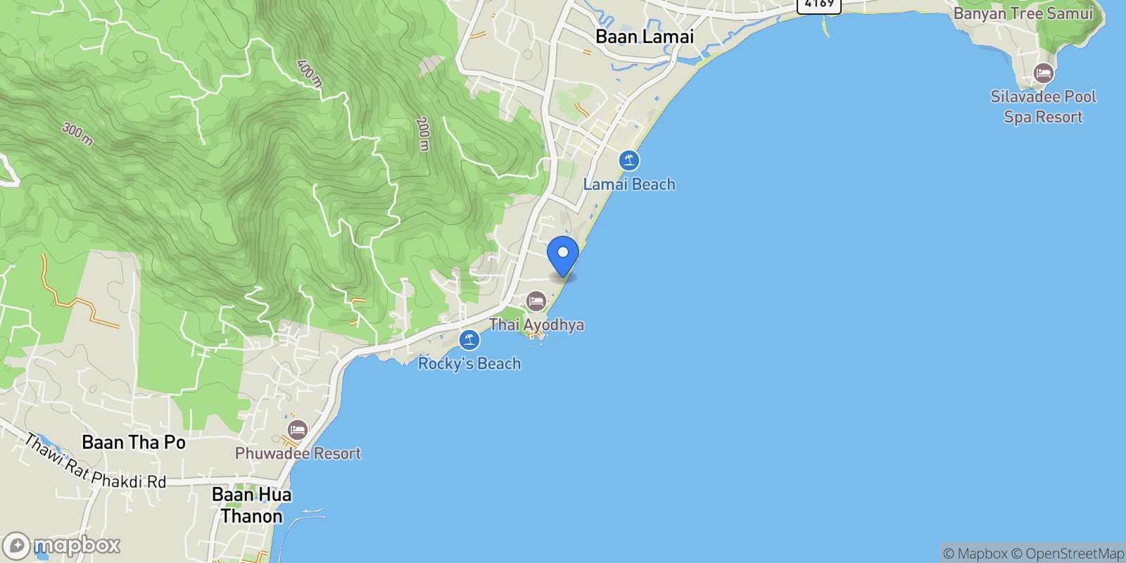 Map showing Surat Thani,, Koh Samui, Surat Thani, Thailand.