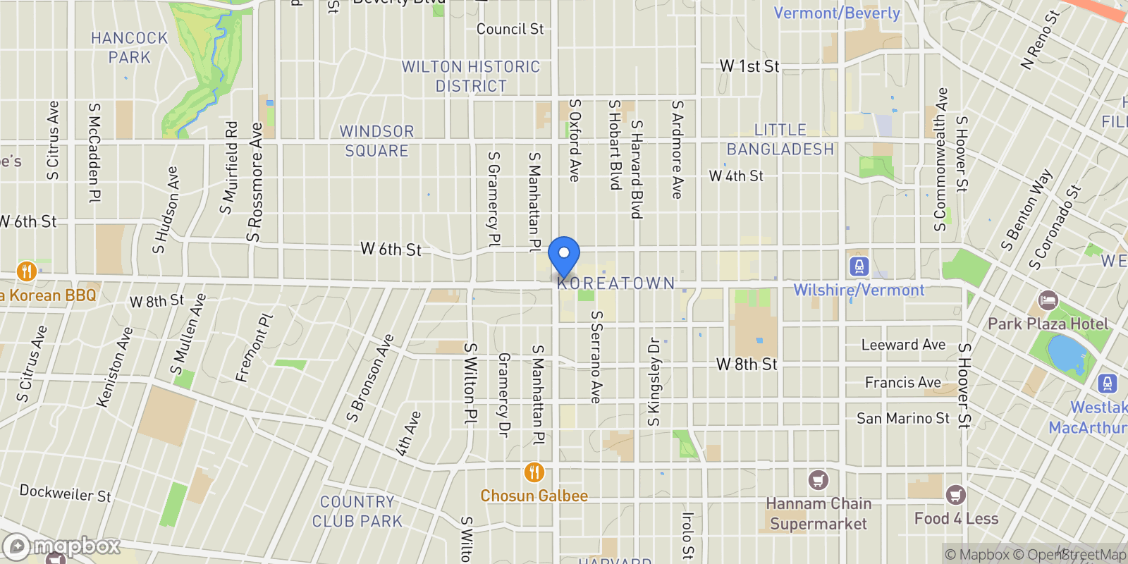 Map showing 3785 Wilshire Boulevard 1001, Los Angeles, California, United States.