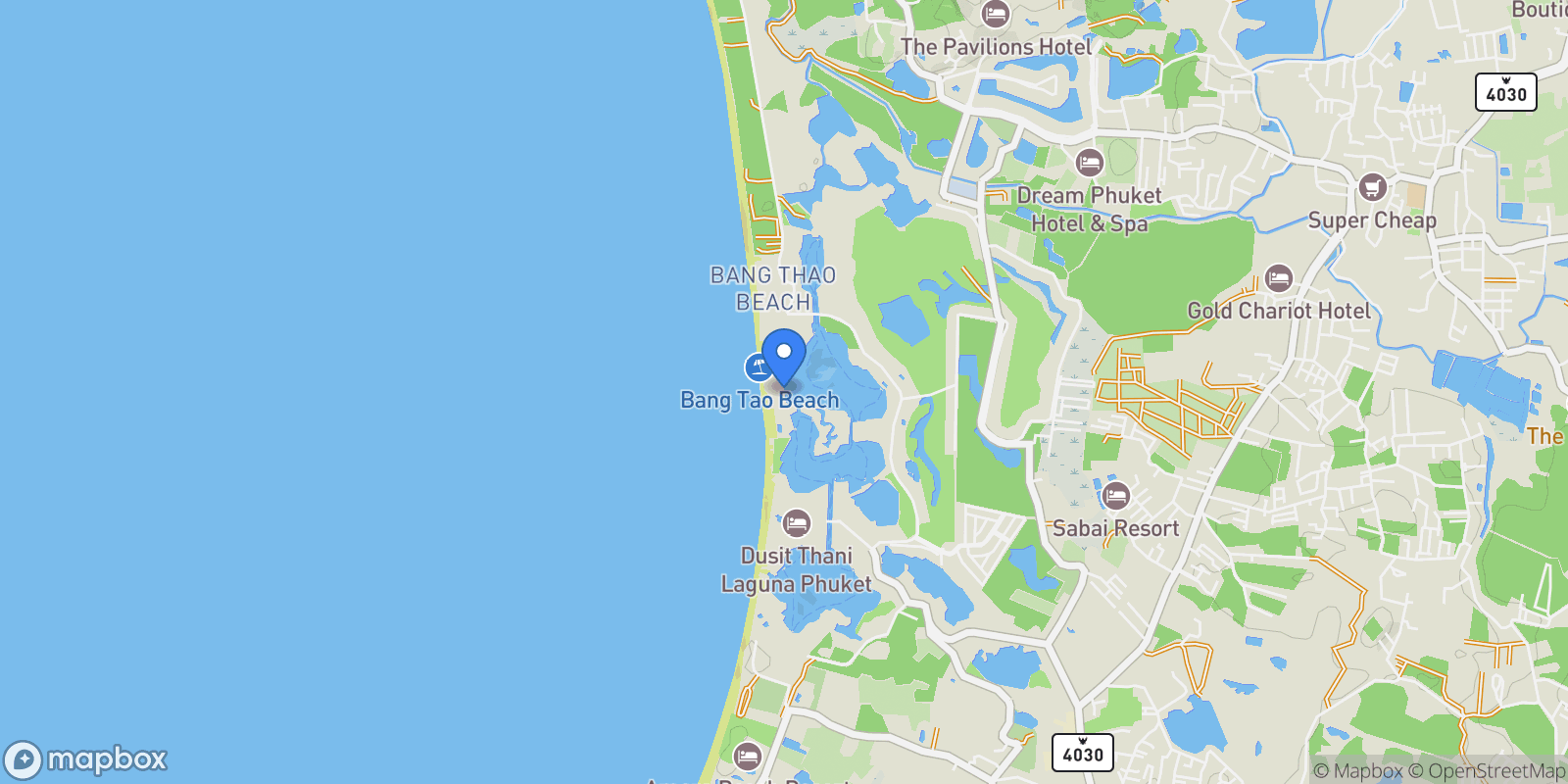 Map showing Phuket,, Choeng Thale, Phuket, Thailand.