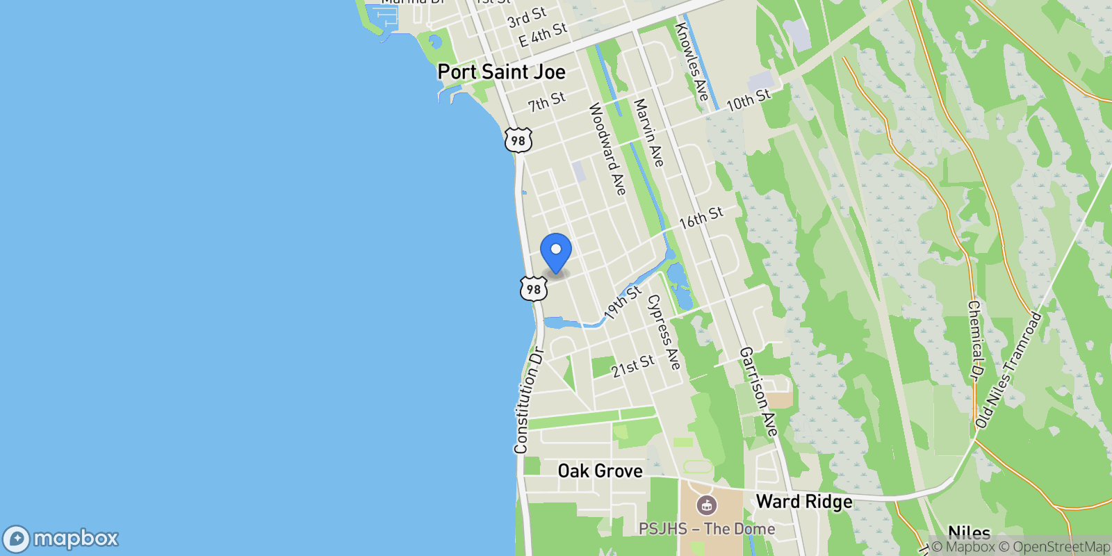 Map showing 1506 Monument Avenue , Port St. Joe, FL 32456, Port St. Joe, Florida, United States.