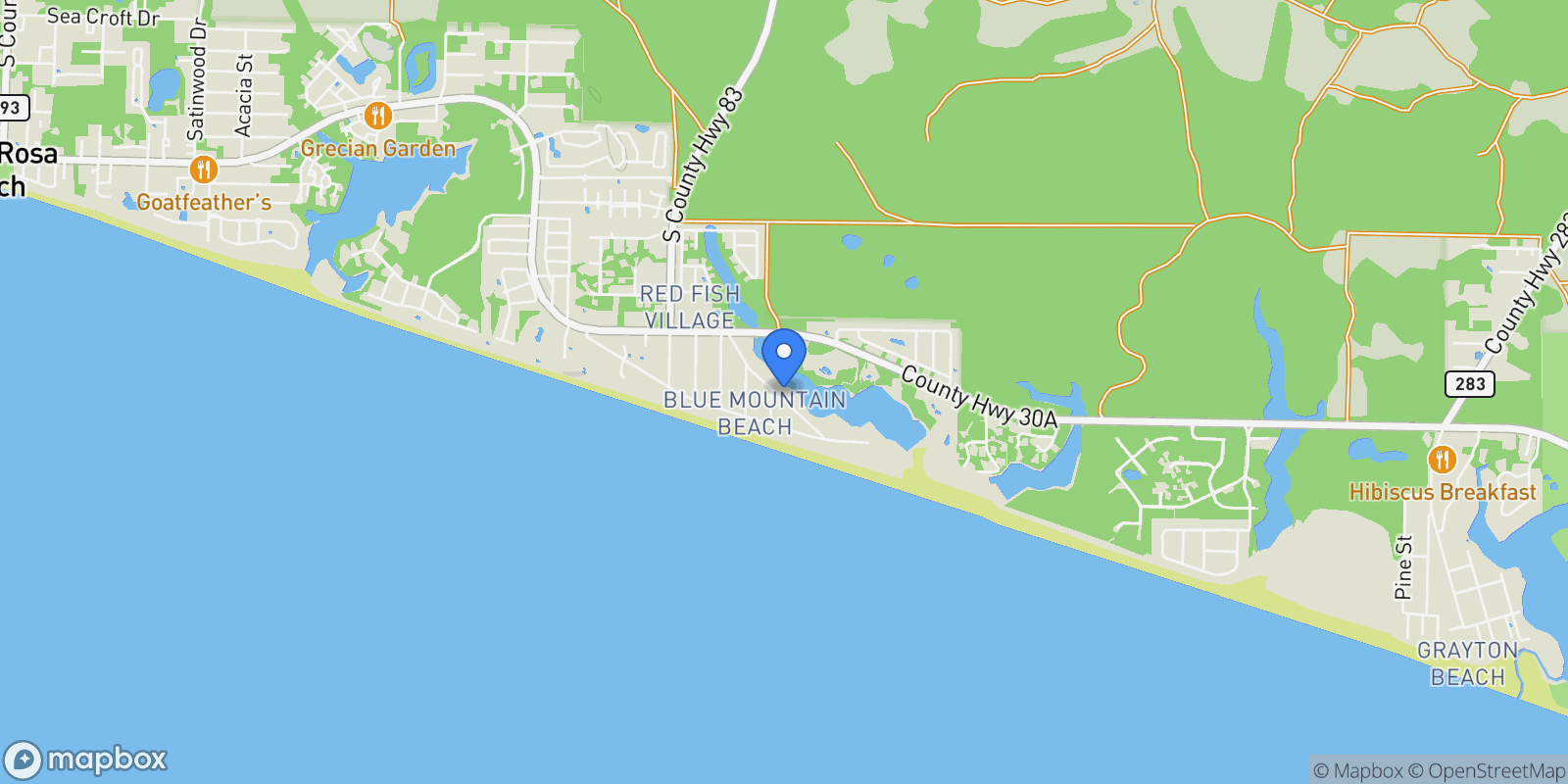 Map showing 219 Blue Lake Road , Santa Rosa Beach, FL 32459, Santa Rosa Beach, Florida, United States.