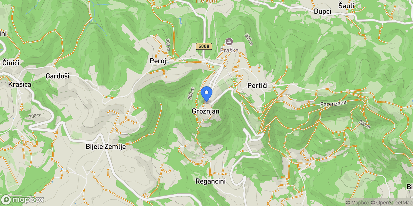 Map showing Groznjan, Istria County, Croatia.