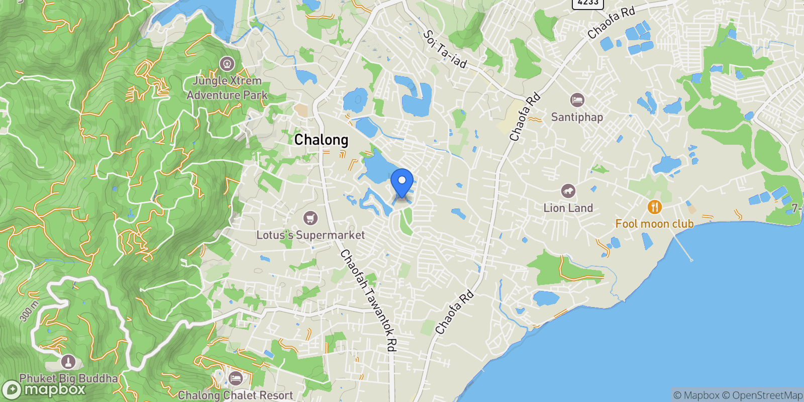 Map showing Phuket,, Chalong, Phuket, Thailand.