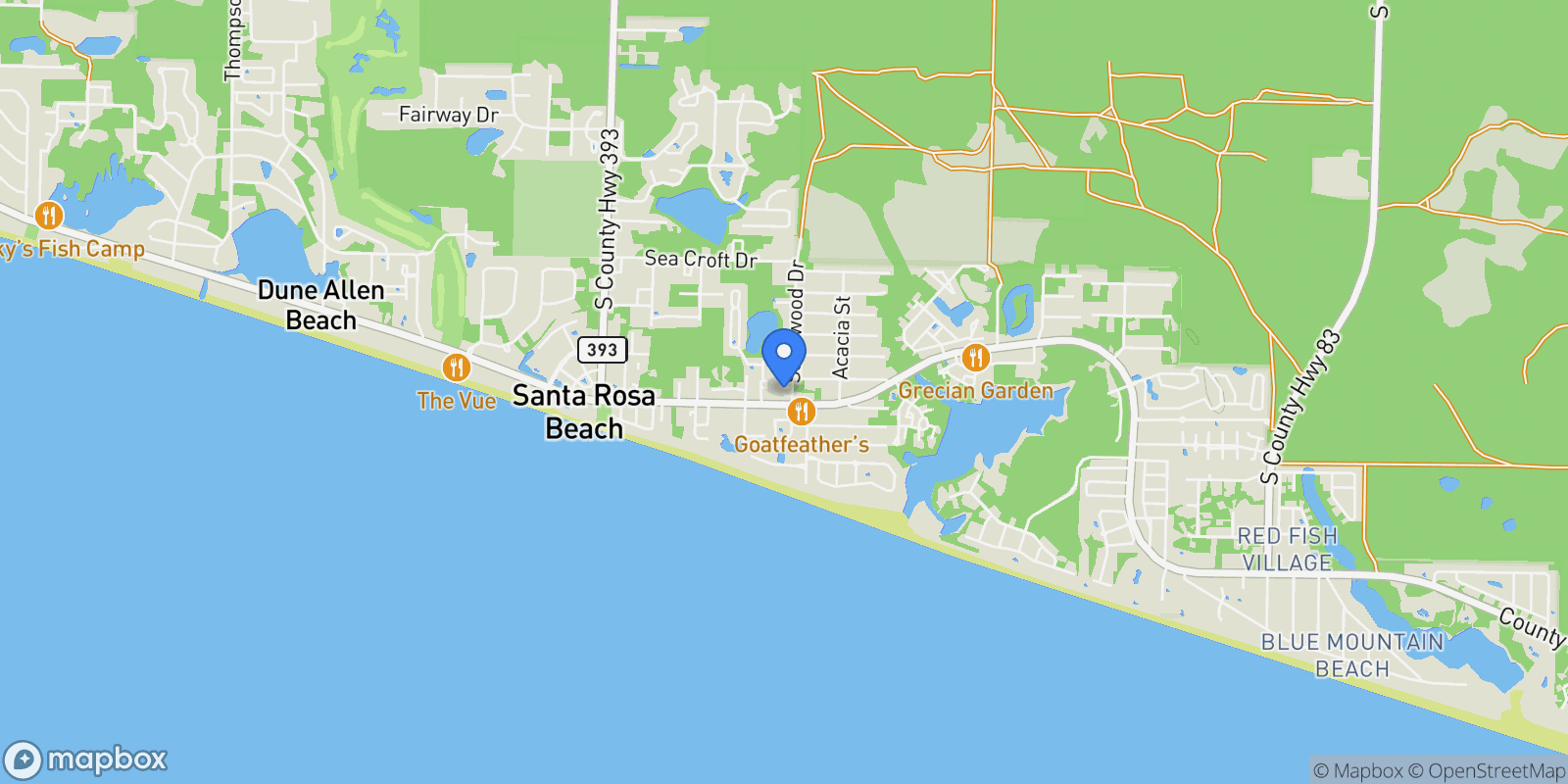 Map showing 23 Windward Cove , Santa Rosa Beach, FL 32459, Santa Rosa Beach, Florida, United States.