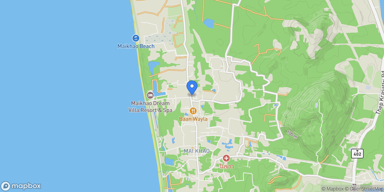 Map showing Phuket,, Mai Khao, Phuket, Thailand.