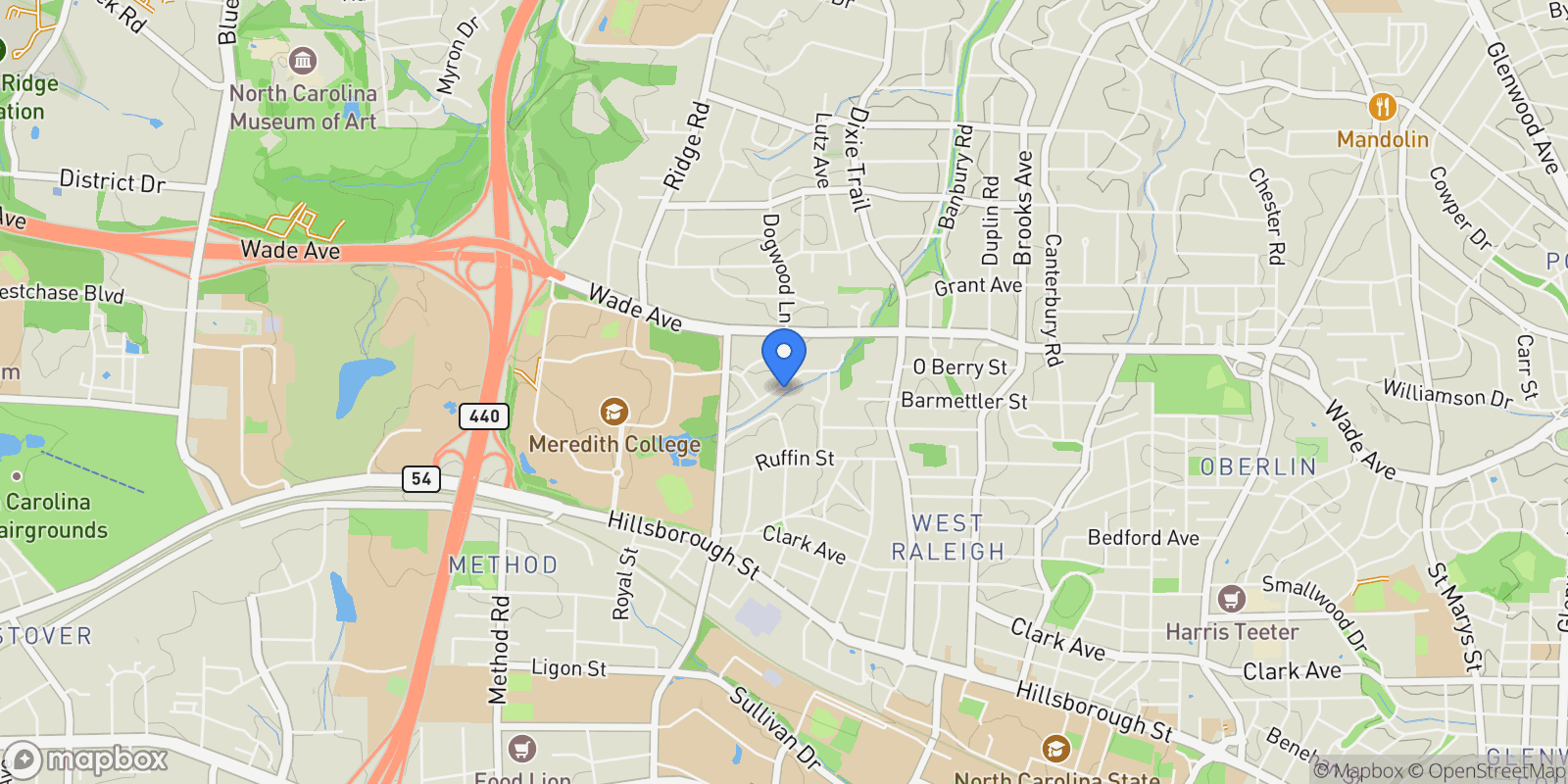 Map showing 712 Beaver Dam Road, Raleigh, North Carolina, United States.