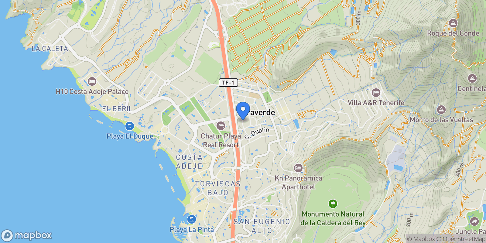 Map showing Tenerife Adeje Beirut 8, Costa Adeje, Adeje, Canary Islands.