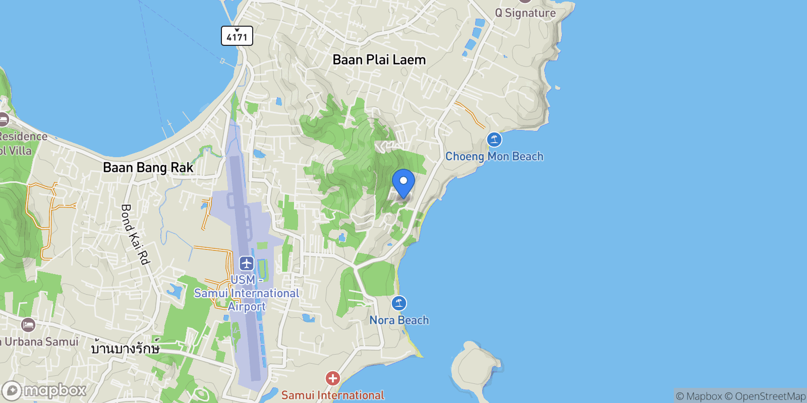 Map showing Surat Thani,, Koh Samui, Surat Thani, Thailand.