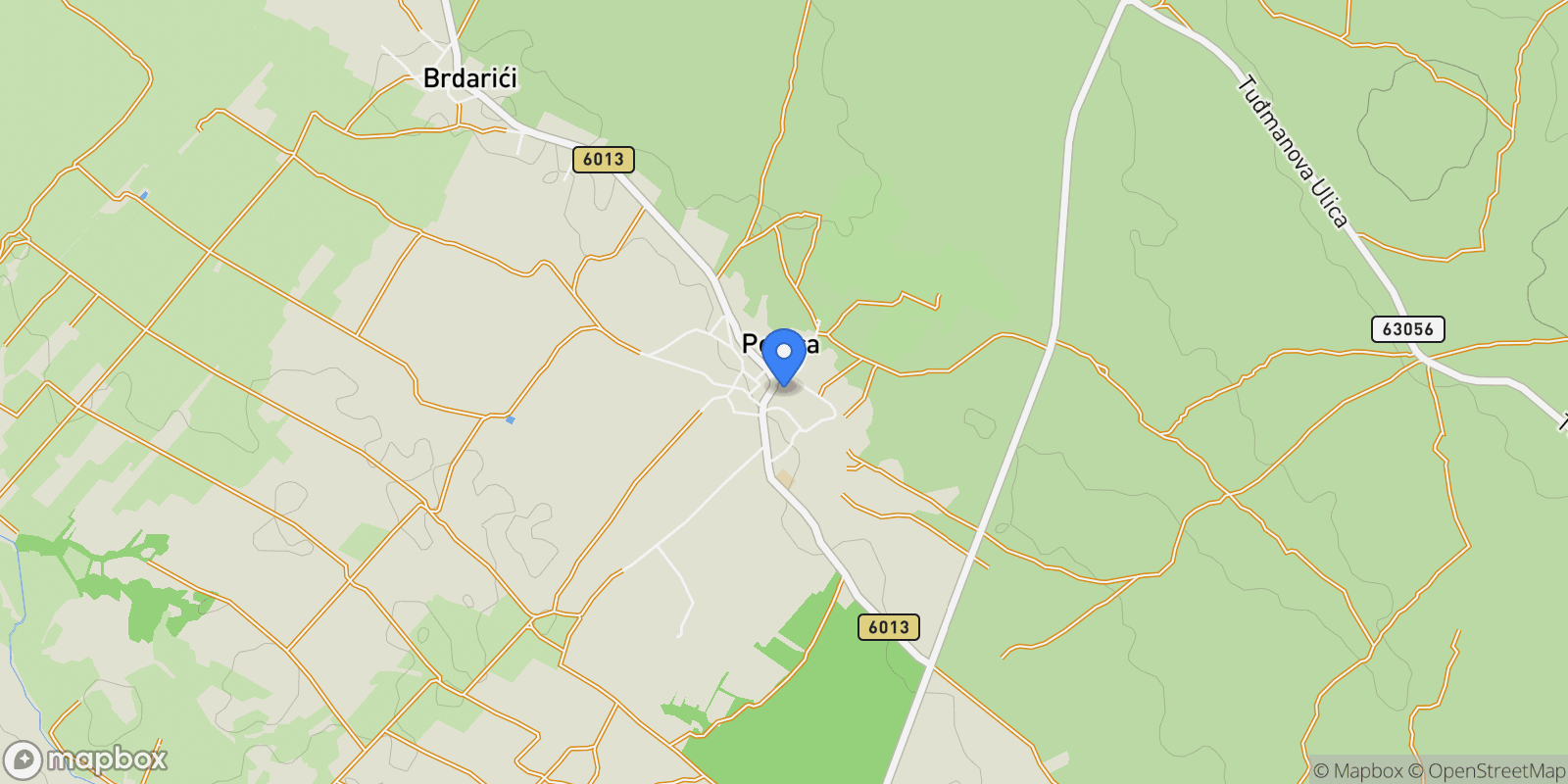 Map showing Poljica, Zadar County, Croatia.