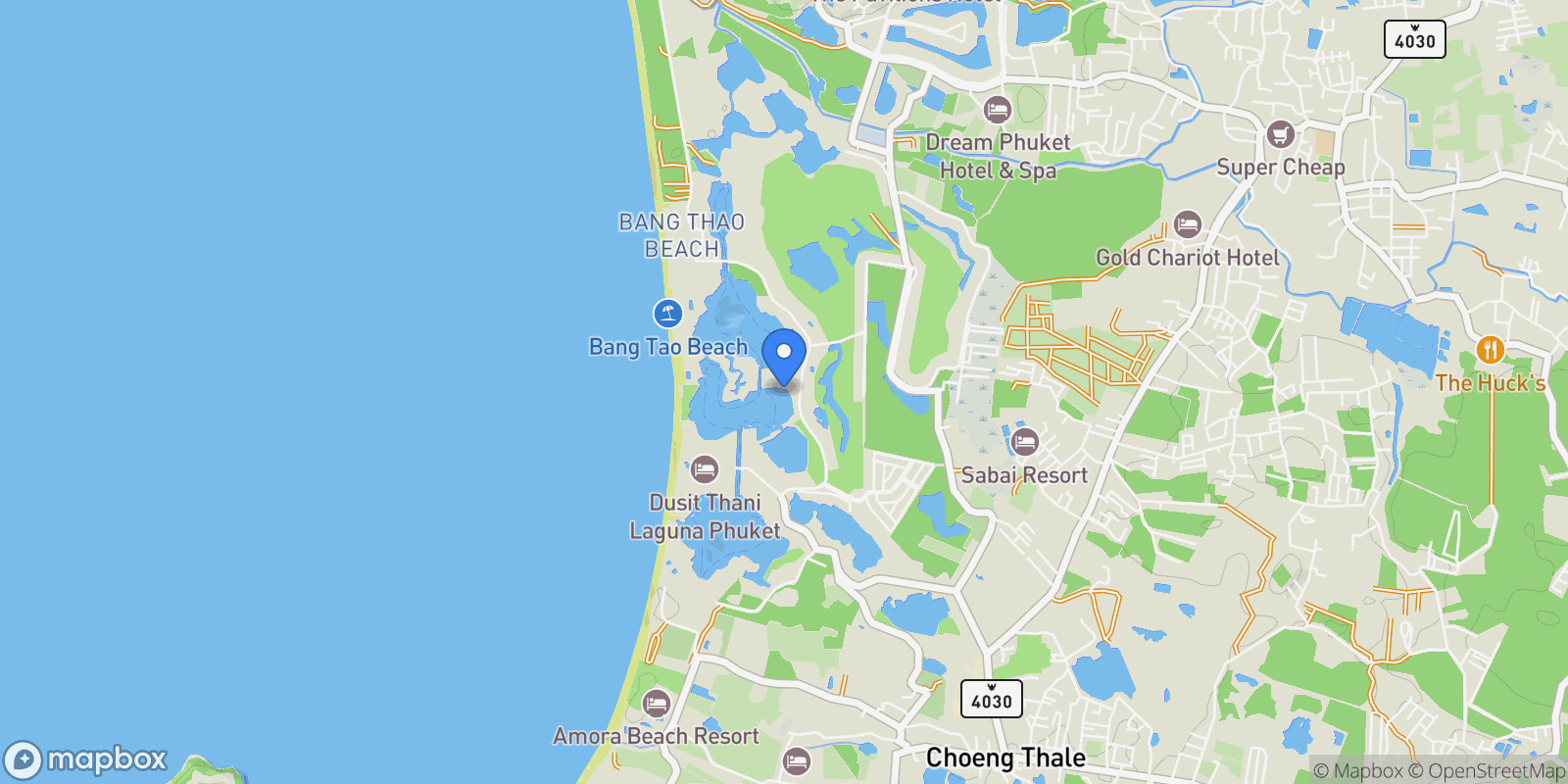 Map showing Phuket,, Choeng Thale, Phuket, Thailand.