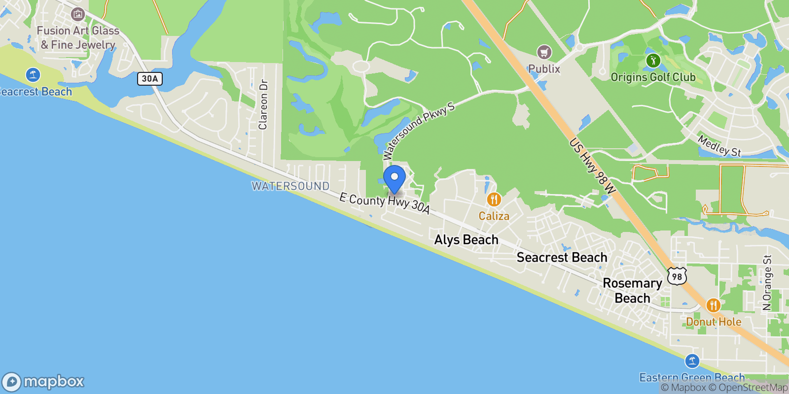 Map showing 45 West Solaire Way 103, Inlet Beach, FL 32461, Rosemary Beach, Florida, United States.