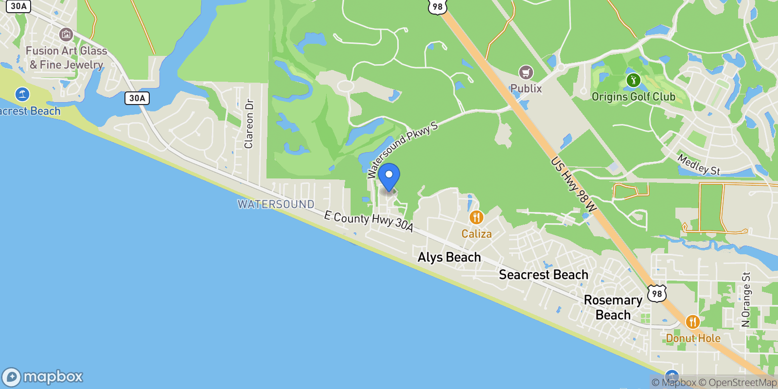 Map showing 136 Kaiya Avenue , Inlet Beach, FL 32461, Rosemary Beach, Florida, United States.