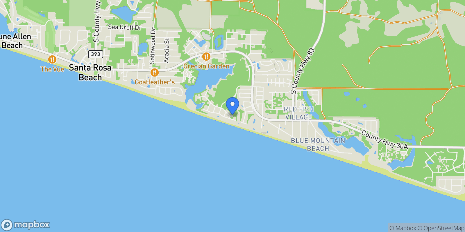 Map showing 107 East Bermuda Drive , Santa Rosa Beach, FL 32459, Santa Rosa Beach, Florida, United States.