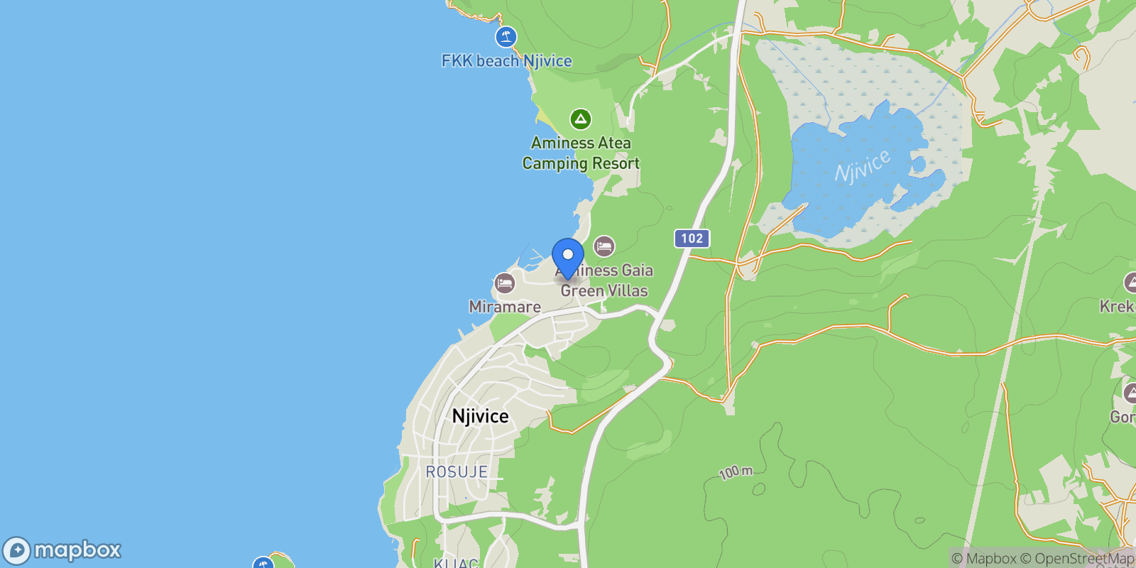 Map showing Njivice, Primorje-Gorski Kotar County, Croatia.