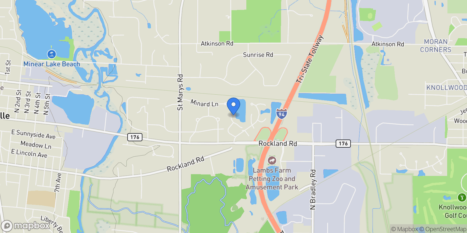 Map showing 28951 Forest Lake Lane, Libertyville, Illinois, United States.