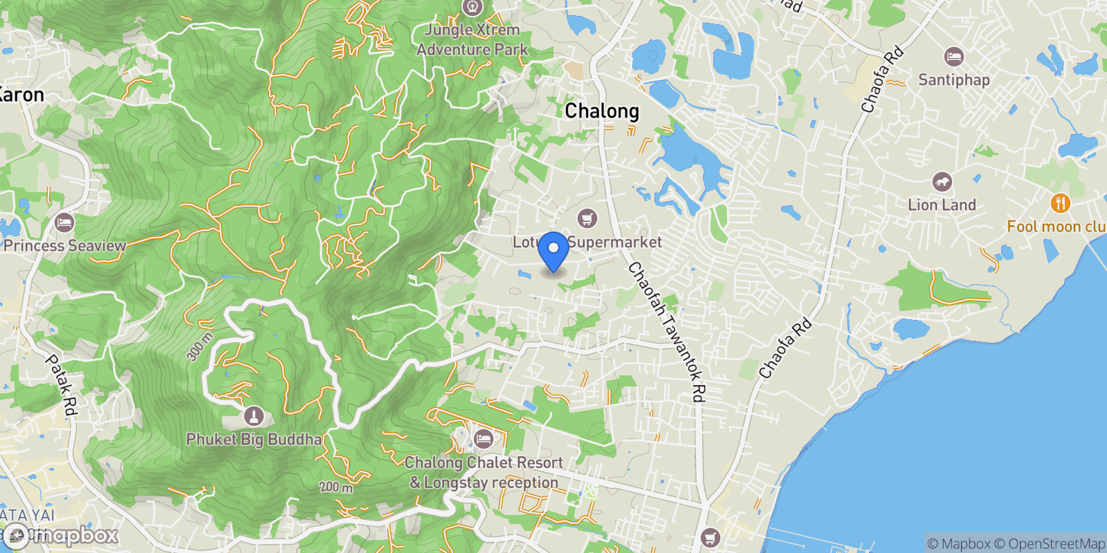 Map showing Phuket,, Chalong, Phuket, Thailand.